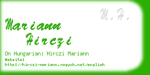 mariann hirczi business card